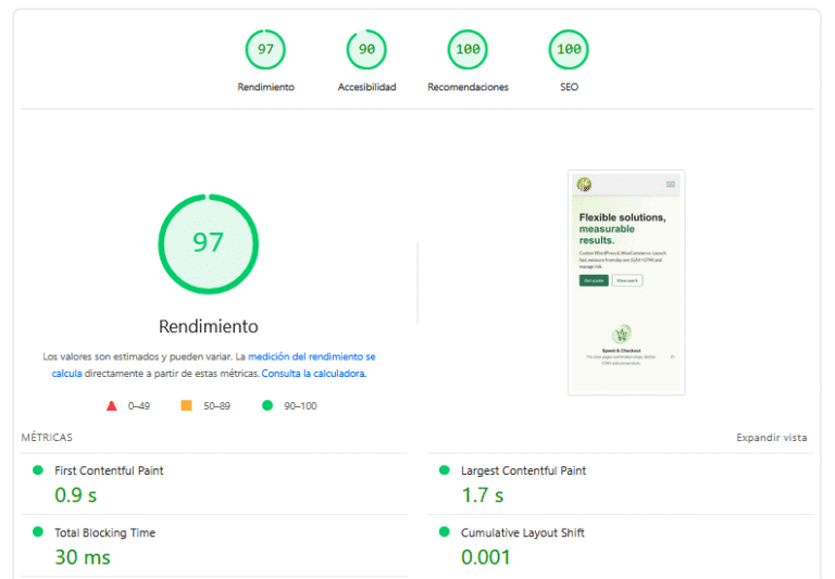 Bambú Studio: Core Web Vitals sprint — 63→97 in days